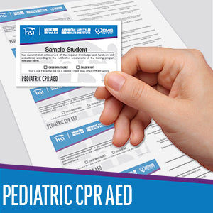 ASHI PEDIATRIC CPR AED Certification Card-  Sheet of 5