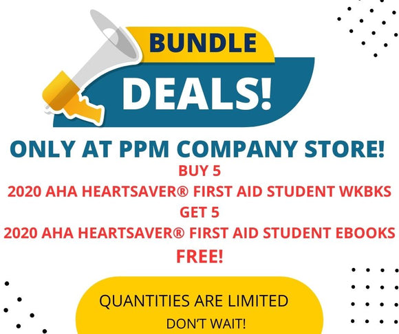 Bundle Deal! 2020 AHA Heartsaver® First Aid Student Workbook  20-1128