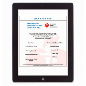 Heartsaver® Pediatric First Aid CPR AED eCard 20-3003