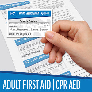ASHI Adult First Aid | CPR AED Certification Card - Sheet of 5 (2020)