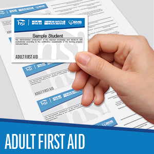 ASHI Adult First Aid Certification Card -Sheet of 5 (2020)