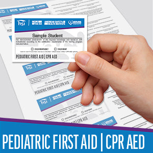 ASHI Pediatric First Aid, CPR/AED Certification Cards (Sheet of 5)